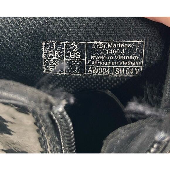 Dr Doc Martens Air Wair Combat Boots Size 2, 1460J Lace Zip Up Kids Youth - Picture 8 of 8